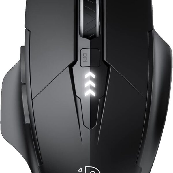 INPHIC Multi-Device Bluetooth Mouse, Upgraded Visible Battery, 2400 DPI, Silent Ergonomic Computer Wireless Mouse for Laptop, Mac, PC etc.