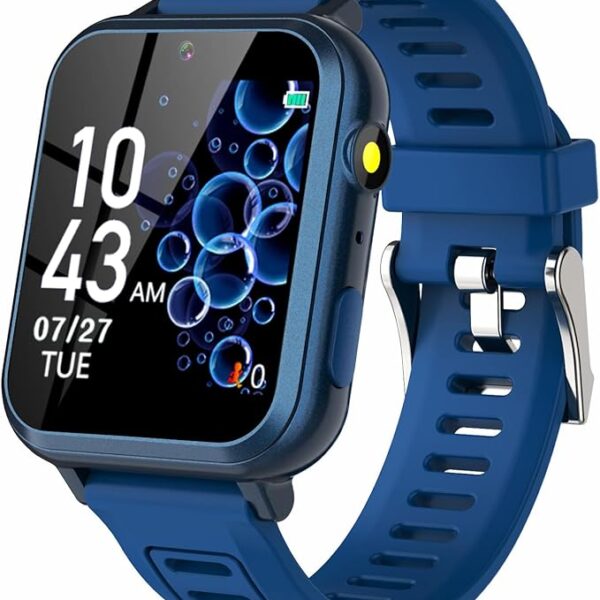 Kids Smart Game Watch with 24 Games HD Touch Screen Video Camera Music Player Pedometer Flashlight Alarm Clock 12/24 hr, Gifts for 5-12 Year Olds Boys